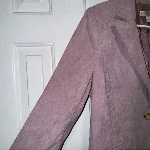 Petite Sophisticate corduroy lilac purple vintage single button blazer 12P - Picture 5 of 13